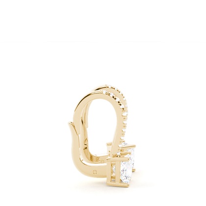 Diamantbesetzte Leverback Solitaire Ohrringe