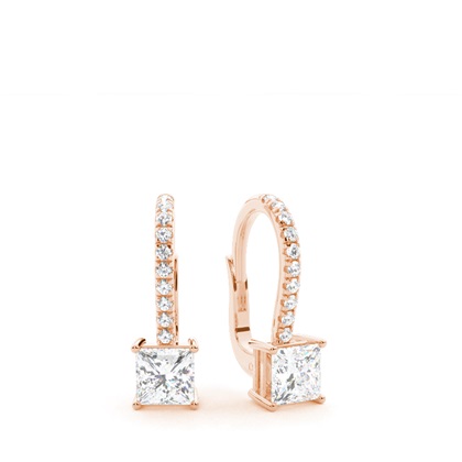 Diamond studded Leverback Solitaire Earrings