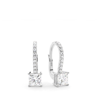 Diamond studded Leverback Solitaire Earrings
