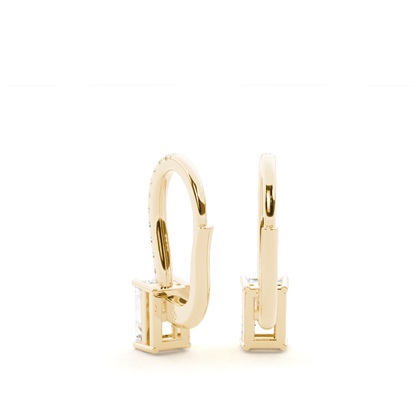 Diamantbesetzte Leverback Solitaire Ohrringe