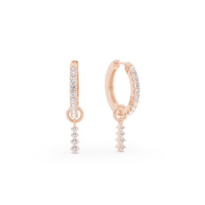 Linearer Diamant Creolen Ohrring Anhänger