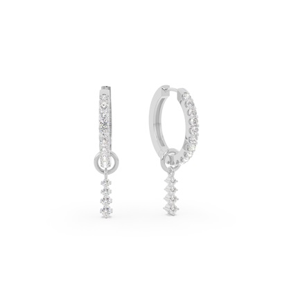 Linearer Diamant Creolen Ohrring Anhänger