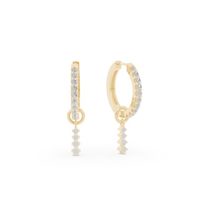 Linearer Diamant Creolen Ohrring Anhänger