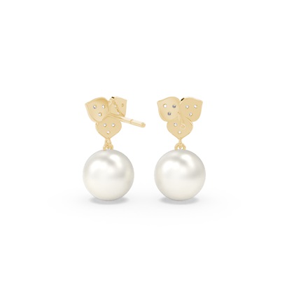 Floraler Süßwasserperlen Diamantohrstecker