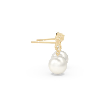 Floraler Süßwasserperlen Diamantohrstecker