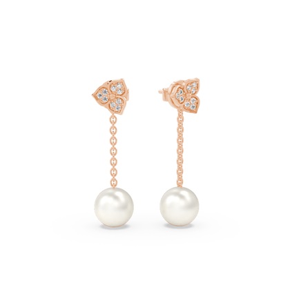 Floral Look Freshwater Pearl Drop Earrings