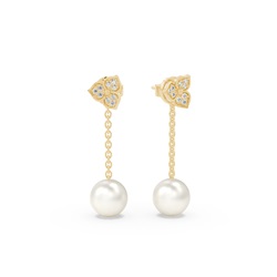 Floral Look Freshwater Pearl Drop Earrings