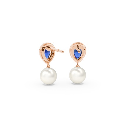 Süßwasserperlen Halo Ohrringe Mit Smaragd In Tropfenform