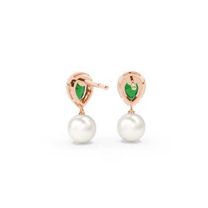 Süßwasserperlen Halo Ohrringe Mit Blauem Saphir In Tropfenform