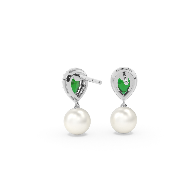 Süßwasserperlen Halo Ohrringe Mit Blauem Saphir In Tropfenform