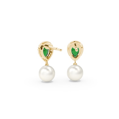 Süßwasserperlen Halo Ohrringe Mit Blauem Saphir In Tropfenform