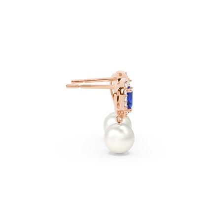 Süßwasserperlen Halo Ohrringe Mit Smaragd In Tropfenform