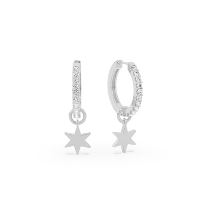 Stern Creolen Ohrring Anhänger