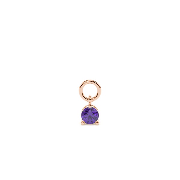 Amethyst Prong Set Hoop Earring Charm