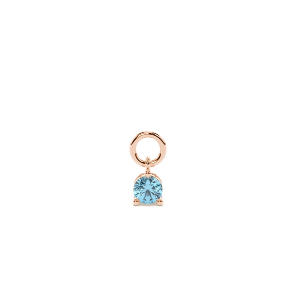 Aquamarine Prong Set Hoop Earring Charm