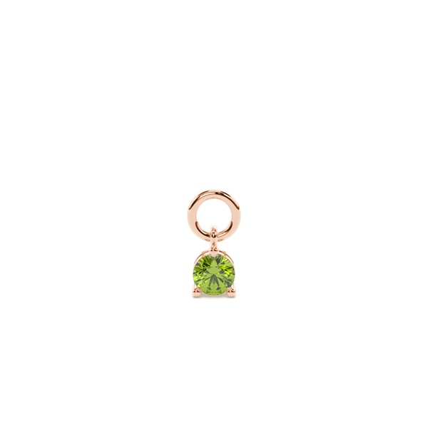 Peridot Prong Set Hoop Earring Charm