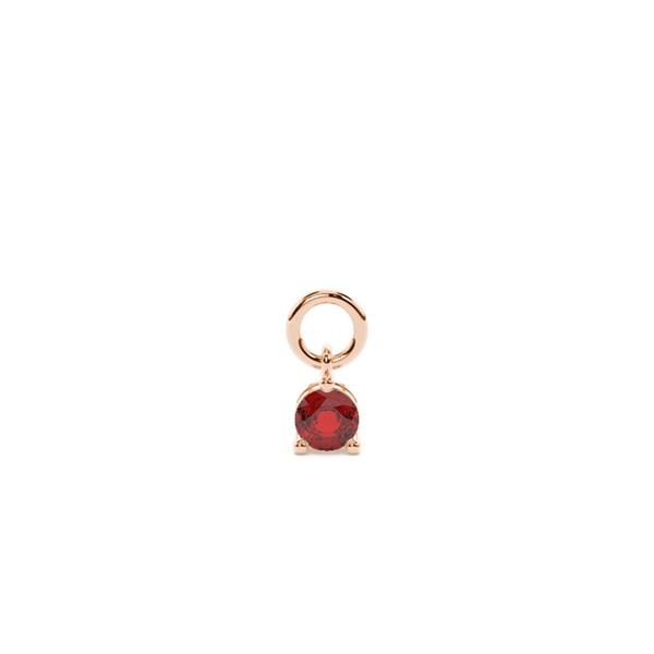 Ruby Prong Set Hoop Earring Charm