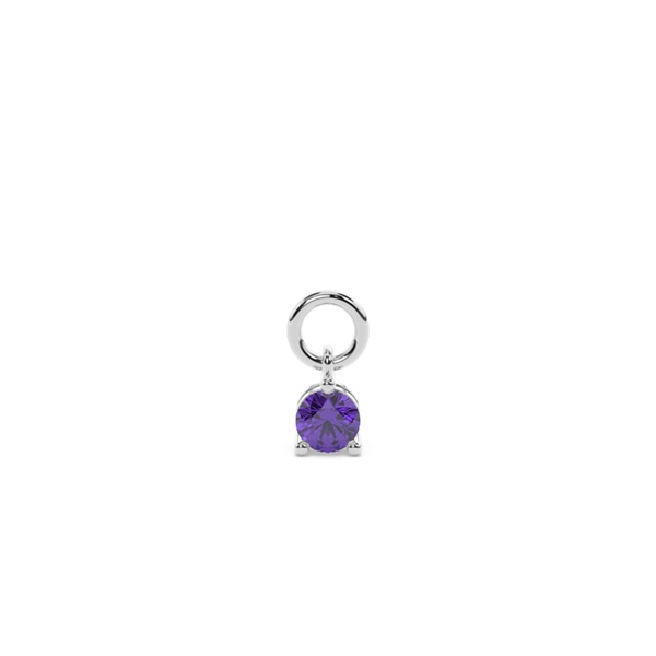 Amethyst Prong Set Hoop Earring Charm