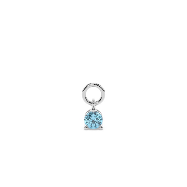 Aquamarine Prong Set Hoop Earring Charm