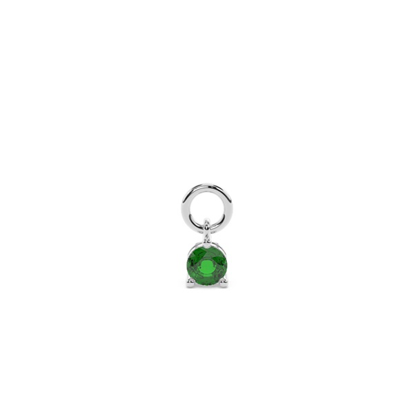 Emerald Prong Set Hoop Earring Charm