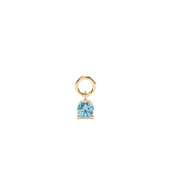 Aquamarine Prong Set Hoop Earring Charm