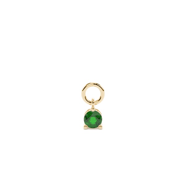 Emerald Prong Set Hoop Earring Charm