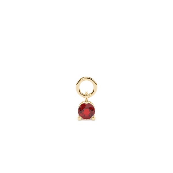 Ruby Prong Set Hoop Earring Charm