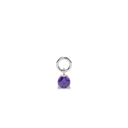 Amethyst Prong Set Hoop Earring Charm