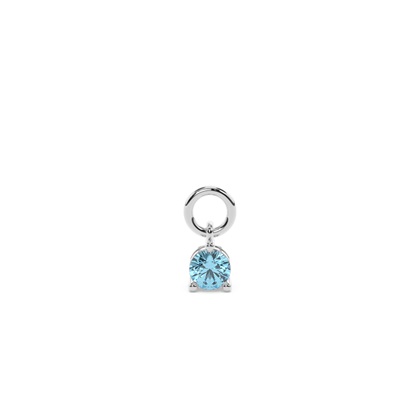 Aquamarine Prong Set Hoop Earring Charm