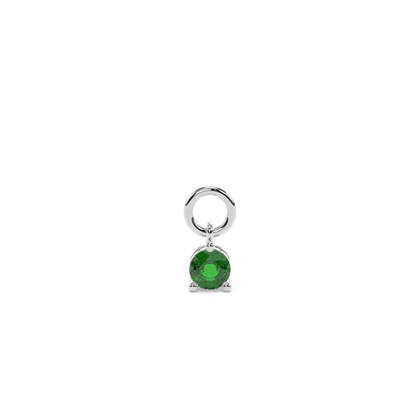 Emerald Prong Set Hoop Earring Charm