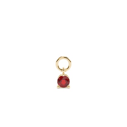Ruby Prong Set Hoop Earring Charm