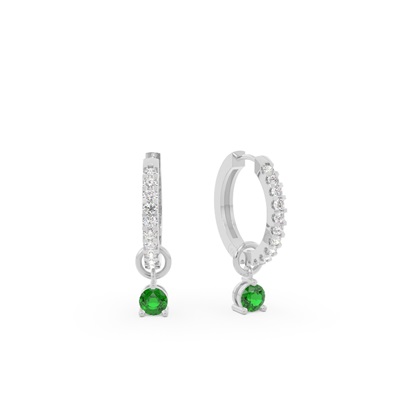 Smaragd Creolen Ohrring Anhänger in Krappenfassung