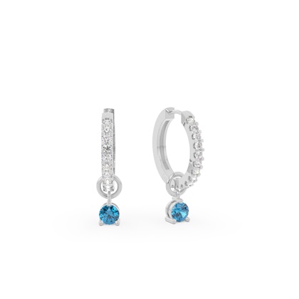 Topaz Prong Set Hoop Earring Charm