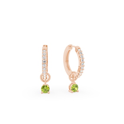 Peridot Prong Set Hoop Earring Charm