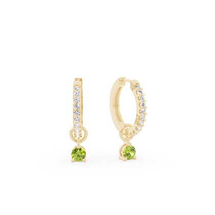 Peridot Prong Set Hoop Earring Charm