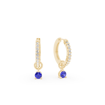 Tanzanite Prong Set Hoop Earring Charm