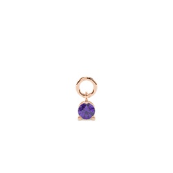 Amethyst Prong Set Hoop Earrings Charm