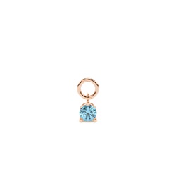 Aquamarine Prong Set Hoop Earrings Charm