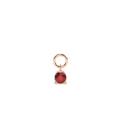 Ruby Prong Set Hoop Earrings Charm
