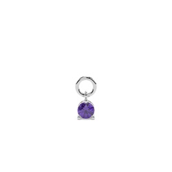 Amethyst Prong Set Hoop Earrings Charm