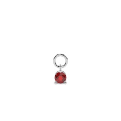Ruby Prong Set Hoop Earrings Charm