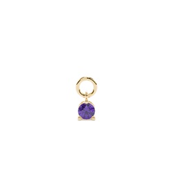 Amethyst Prong Set Hoop Earrings Charm