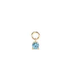 Aquamarine Prong Set Hoop Earrings Charm