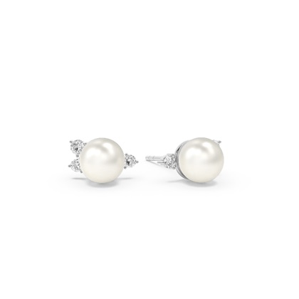 Freshwater Pearl Scattered Look Stud Earrings