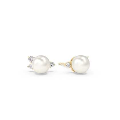 Freshwater Pearl Scattered Look Stud Earrings