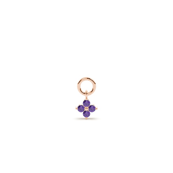 Amethyst Cluster Hoop Earring Charm
