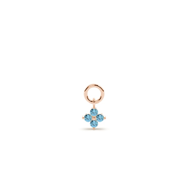 Aquamarine Cluster Hoop Earring Charm