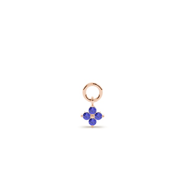 Tanzanite Cluster Hoop Earring Charm