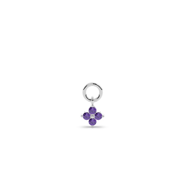 Amethyst Cluster Hoop Earring Charm