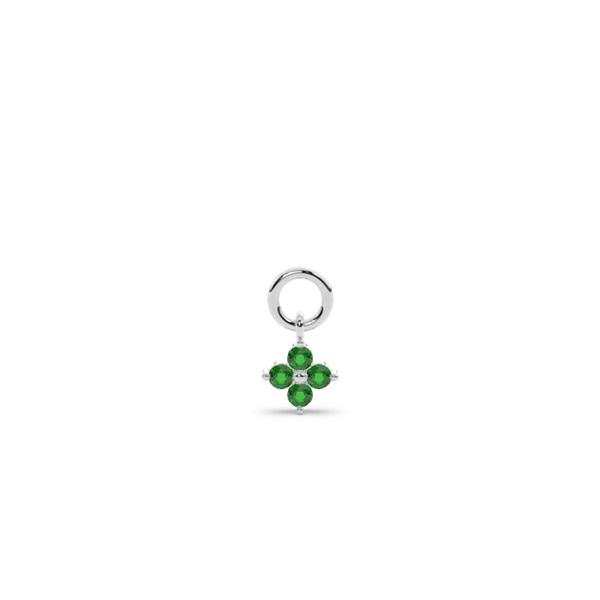Emerald Cluster Hoop Earring Charm